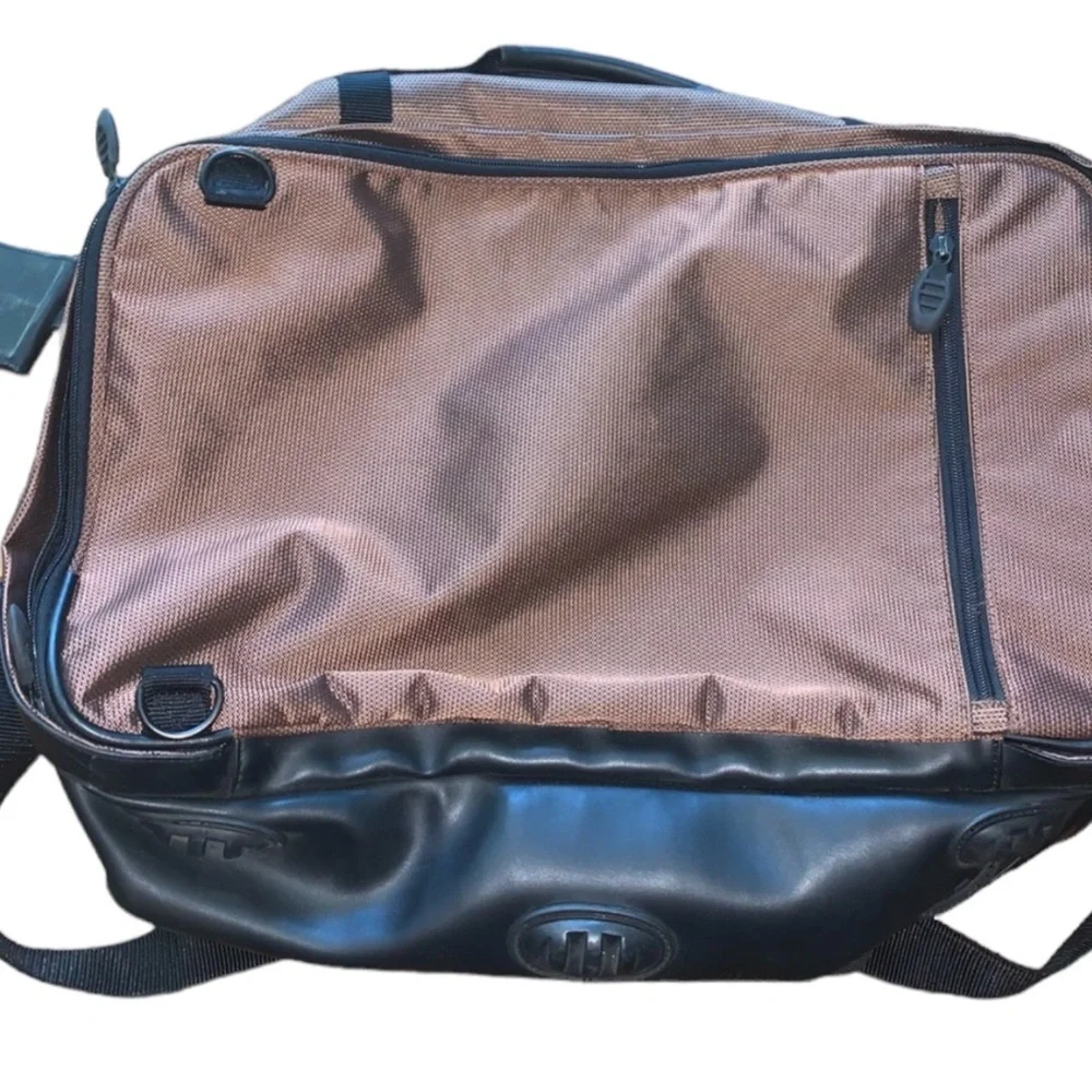 TUMI T2 Copper Brown Ballistic Nylon Messenger Laptop Carry On Travel Bag